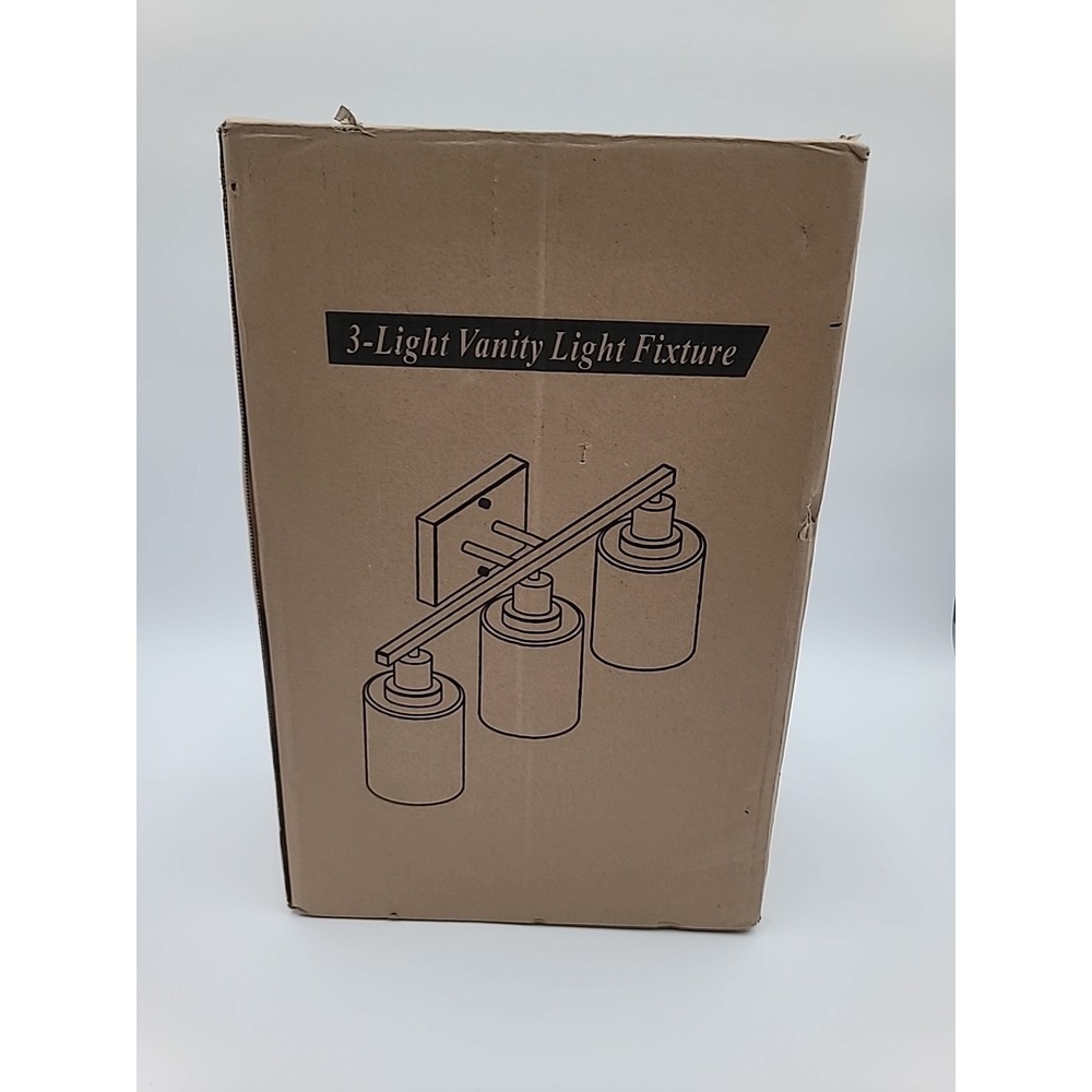 16" in. Bathroom Vanity Wall Light with Clear Glass Shades 3 Lights Black